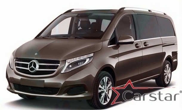 Текстильные коврики для Mercedez-Benz V-klasse II W447 (2 ряд - 2 места с проходом) (2014->)